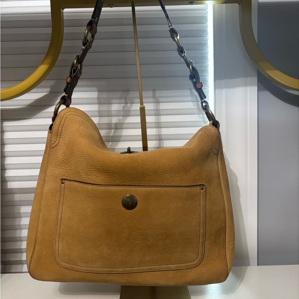 Sold no longer available 
Coach Suede Chelsea Shoulder Bag